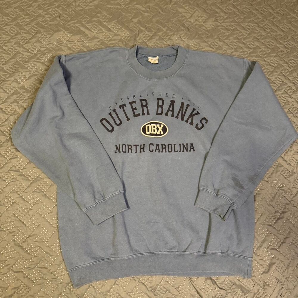 Vinatge 00s Outer Banks blue crewneck sweatshirt Size L OBX